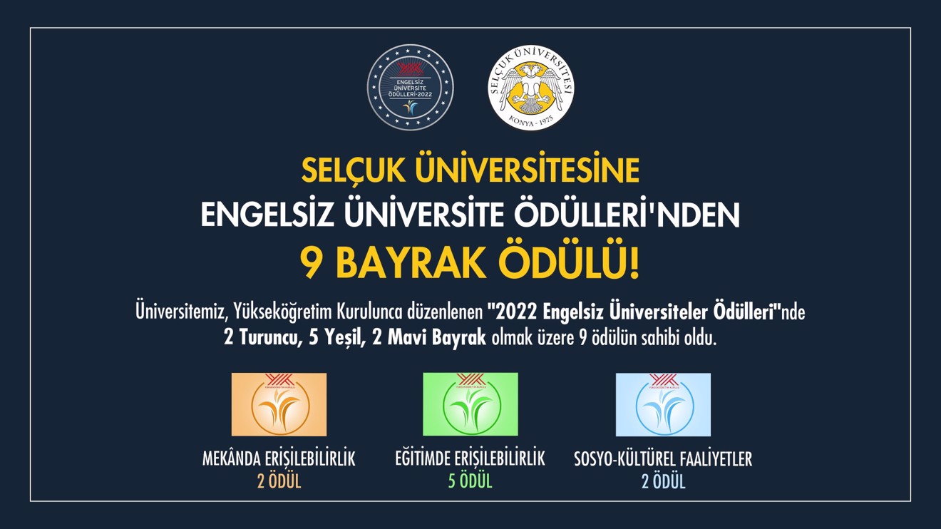 Üniversitemize, Engelsiz Üniversite Ödülleri’nde 9 bayrak ödülü